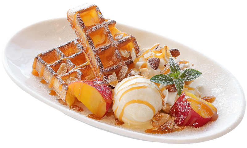 スイートポテトとナッツのキャラメルワッフル 1,250円